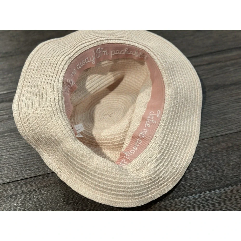 Lauren Conrad Straw Paper Packable BEACH SUN‎ HAT Bow GUC